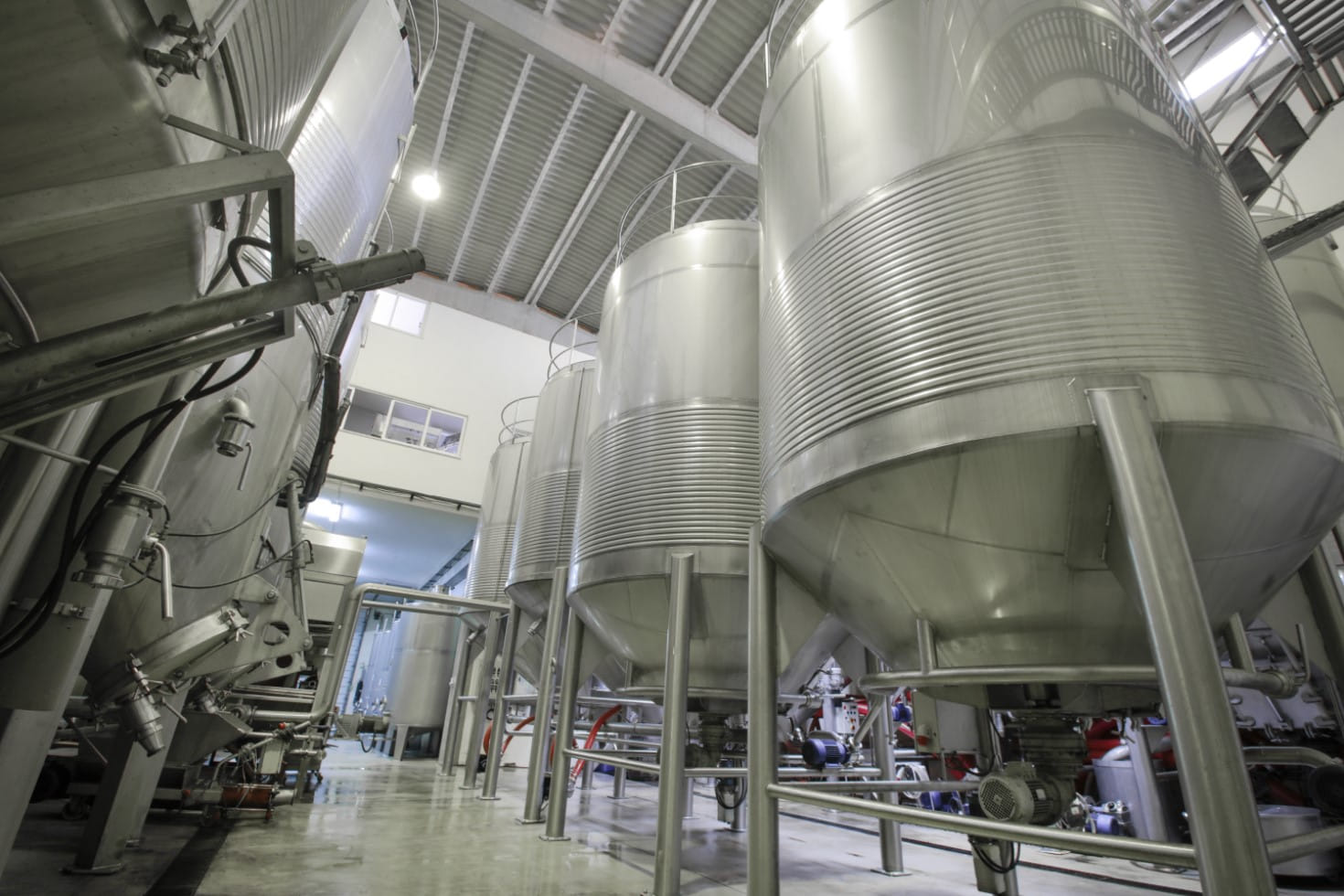 Winery interior with barrels